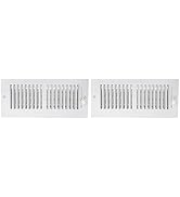 EZ-FLO 10 x 4 Inch (Duct Opening) White Air Vent Cover for Wall or Ceiling, Two-Way Ventilation R...