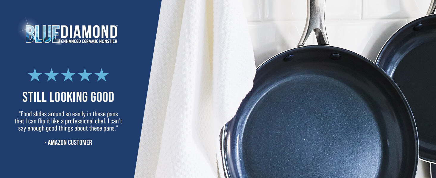 BlueDiamond, Ceramic Nonstick, PFAS-Free, Non-Toxic, Cookware, Frypans, Classic