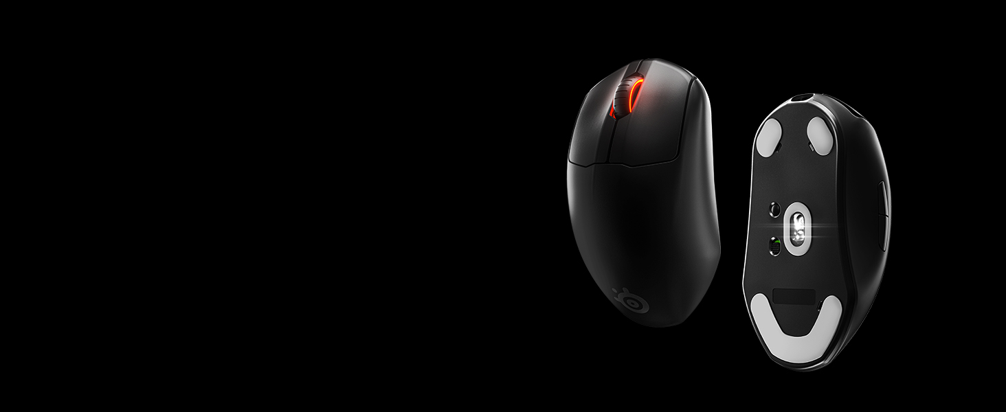 -SteelSeries mouse with logo floating in space