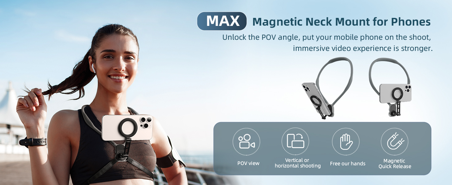 AFAITH Upgraded Magnetic Neck Holder for Phones