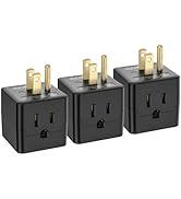[ETL Listed] 3-Pack 3 Outlet Wall Adapter, Grounded 3-Prong Cube Tap Outlet Power Splitter, Compa...