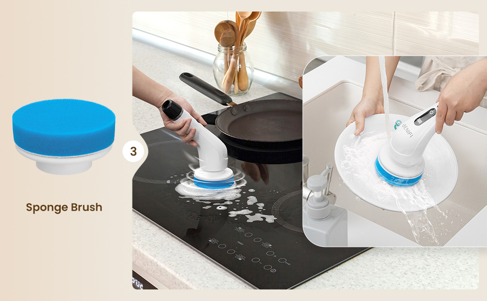 Sponge and cloth clean brush