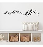 JINGIHE Mountain Wall Decal, Mountain Decals for Vehicles, 48 x 10 Inch Mountains Peaks Wall Stic...