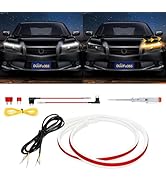 DUOFU365 DRL Led Light for Car, Switchback Led Strip Light, 2Pcs 24inches Dual Color Sequential T...