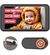 Luckview Car Camera for Baby, 5.2” 1080P Screen Baby Car Camera with Full-Color Night Vision, 360...
