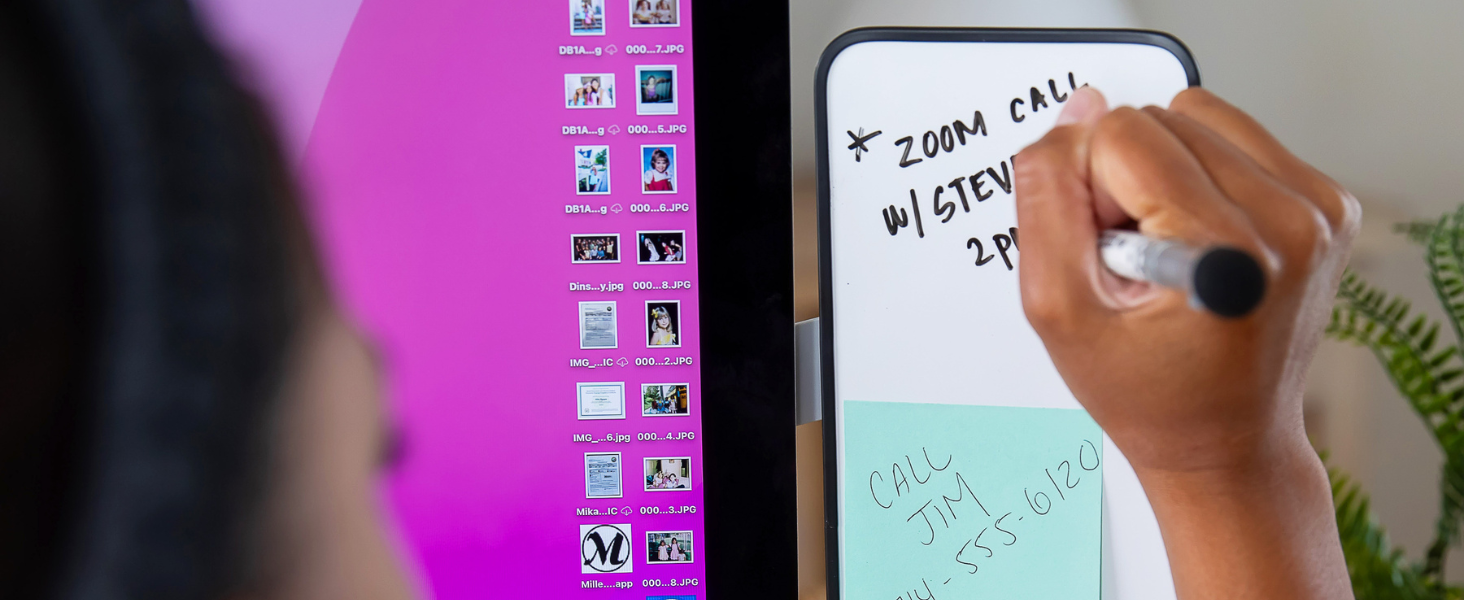 desk mirror whiteboard memo board document holder post-it note holder laptop phone holder dry erase