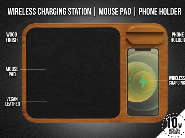 Oliver Gray Wireless Charger &amp; Mouse Pad