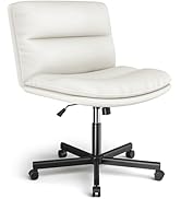 Rfiver Office Desk Chairs with Wheels, Criss Cross Chair with Height Adjustable and Swivel, Comfo...