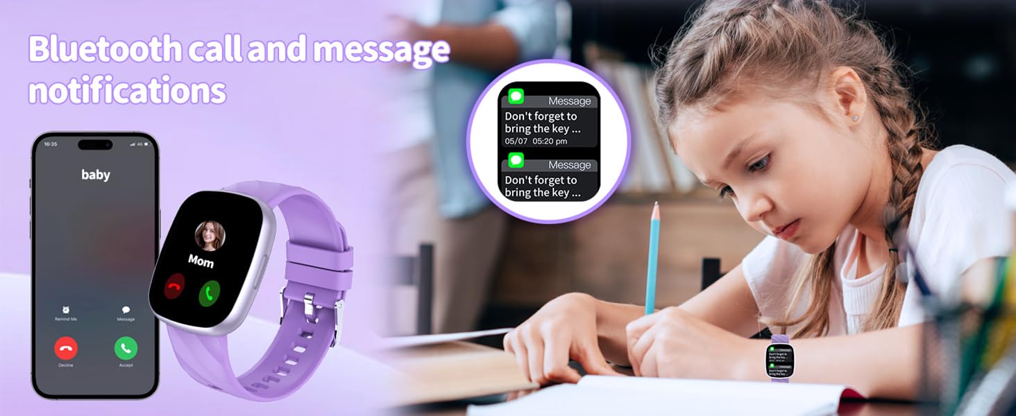 kids smart watch, kids fitness tracker, smart watch for boys girls ages 8-12, waterproof kids watch