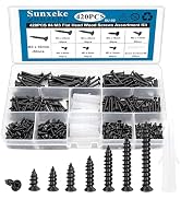 Sunxeke 420PCS M3 Small Wood Screws Assortment Kit,Phillips Drive Flat Head Self-Tapping Screws, ...