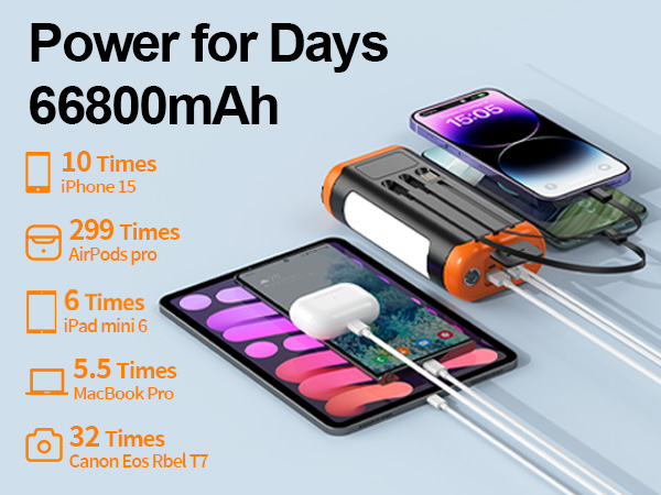 solar powered power bank solar power bank portable charger solar charger power bank hand crank