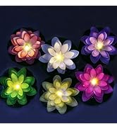 LACGO 12 PCS Waterproof Floating Lotus Light - 5 Inch Floating Flower Light Battery Operated Wate...