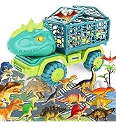 HONGID Dinosaur Truck Toys for Kids 3-5, Tyrannosaurus Car Toy with 15 Dino Figures,Large Activit...