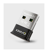 kinivo usb bluetooth5.1 edr adapter wireless dongle receiver window 10 linux headsets mouse keyboard