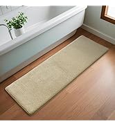 Chenille Beige Bathroom Rugs Runner Narrow Long Absorbent Quick Dry Bath Mat Memory Foam Bathroom...