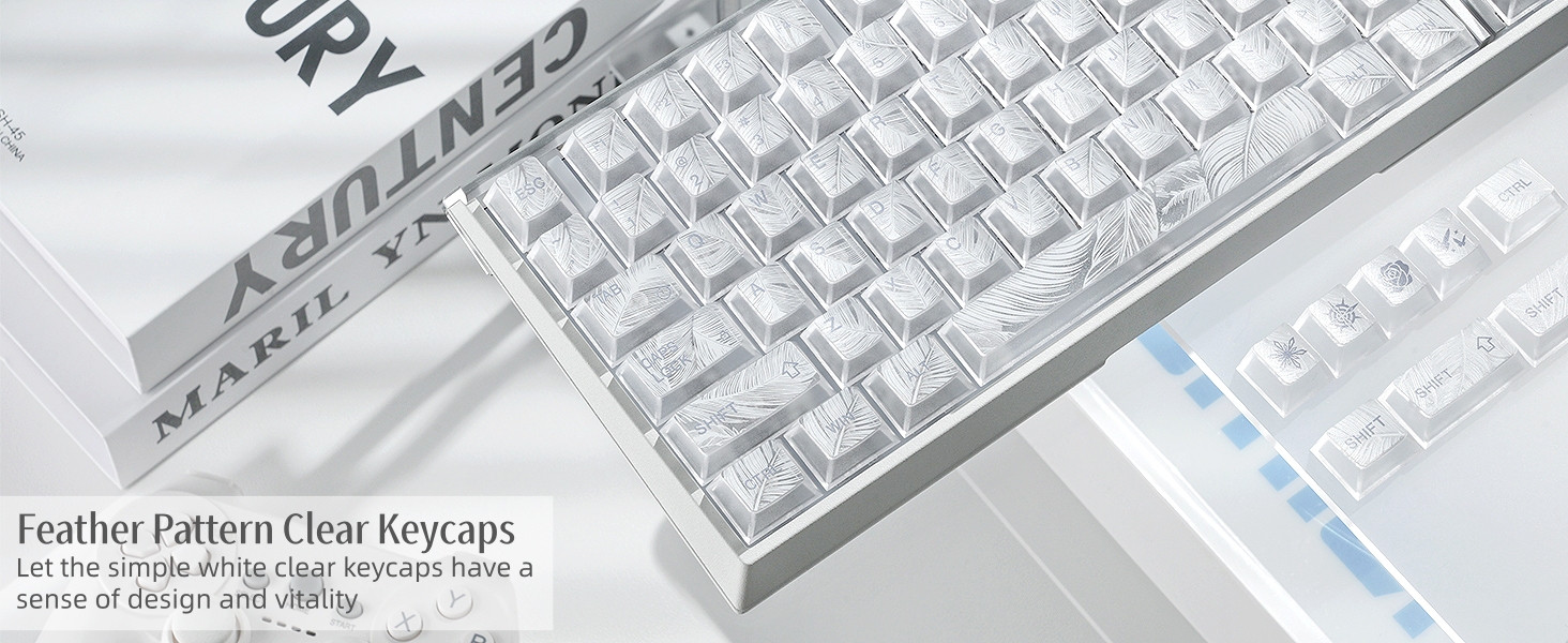 Clear Keycaps,Shine-Through Keycap,Jelly Keycap Cherry Profile Keycaps for Mechanical Keyboard