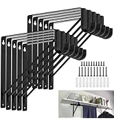 10PCS Heavy Duty Closet Rod Bracket, 11 x 11 Inch Closet Shelf Brackets,Supports 300 lbs,Wall Mou...