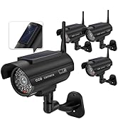 WALI Dummy Fake Camera, Solar Powered Fake Security Camera with LED Light, Simulated Surveillance...