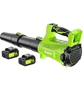 Leaf Blower Cordless with 2 x 3.0Ah Battery and Charger, 780CFM 260MPH Electric Blower with 2 Spe...
