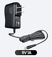10FT UL Listed 9V 1A 1000mA Center Negative Power Supply Adapter, Horizontal Wall Plug, 9W 0.5A 5...