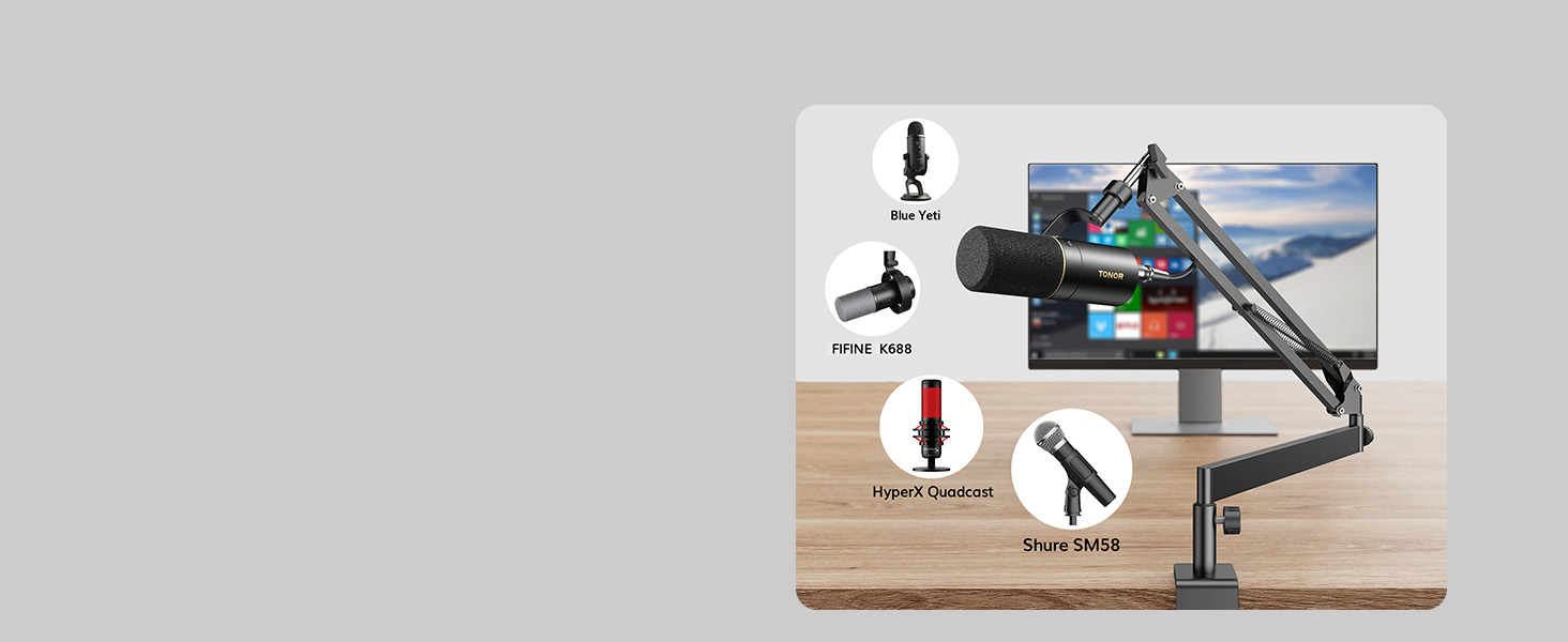 Tonor.Mic.Arm.Desk.Mount-PT3-2-PC