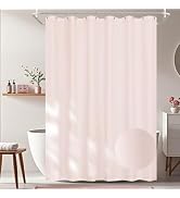 Seenus Waterproof TPU Lined Fabric Shower Curtain Lightweight, Baby Pink Shower Curtain or Liner ...