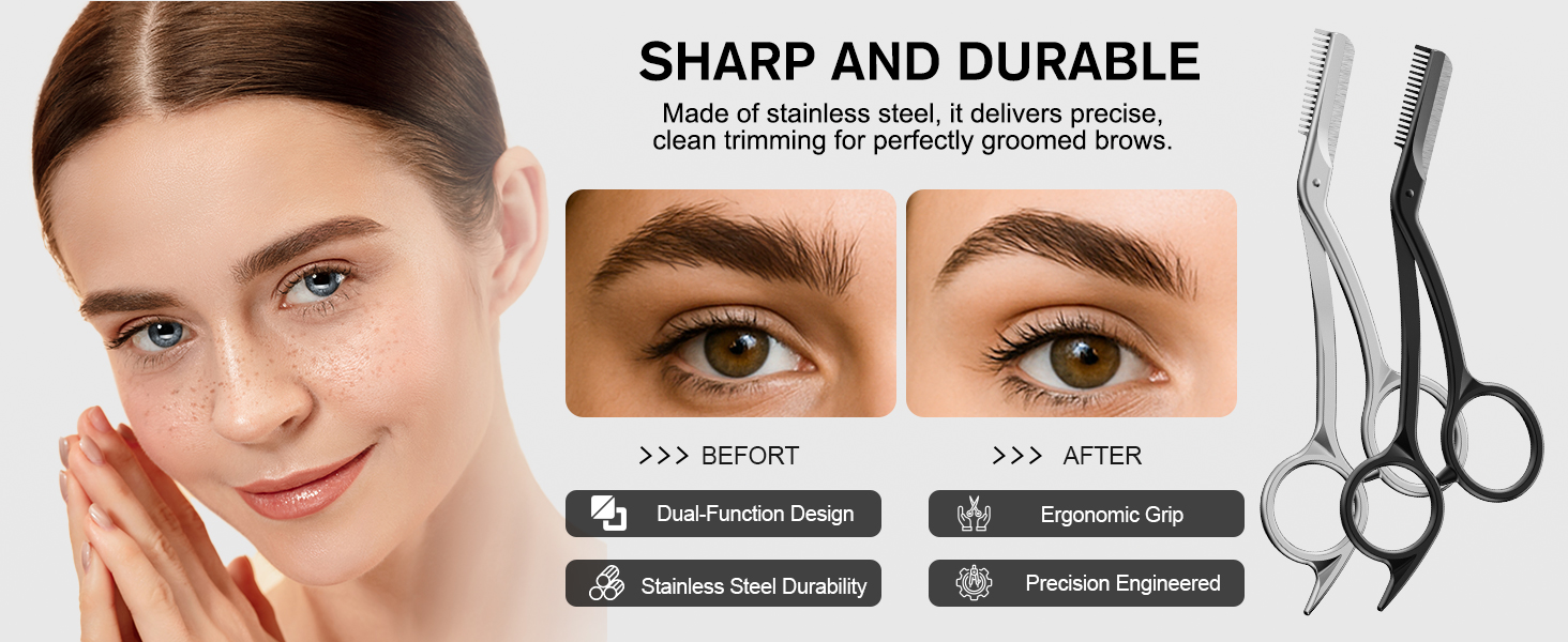 eyebrow scissors with comb