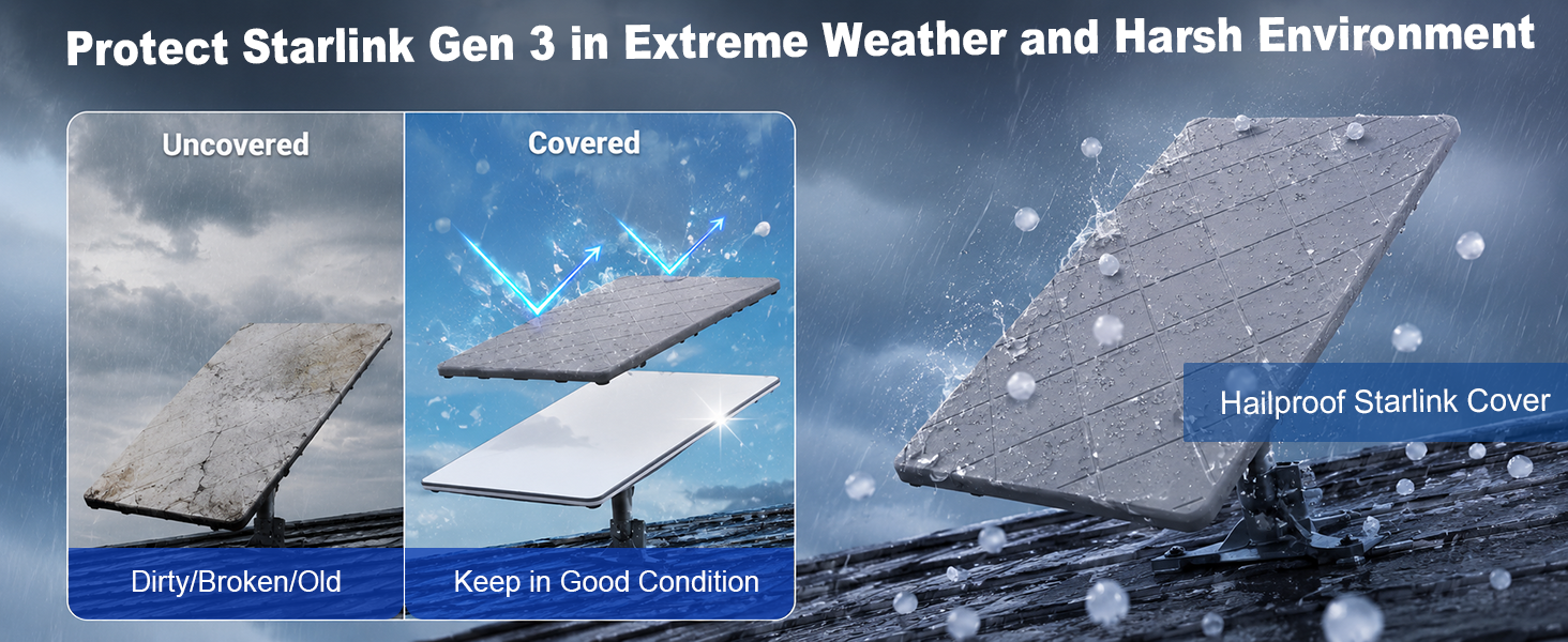 Protect Starlink Gen 3 in Extreme Weather and Harsh Environment Hailproof