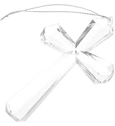 VILLCASE Small Cross Christmas Ornament, Clear Acrylic Holiday Hanging Decor, Unique Christmas Tr...