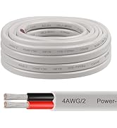 4 Gauge Marine Wire, 5FT 4 AWG Tinned Copper Oxygen-Free Boat Cable Duplex, Waterproof &amp; Corrosio...