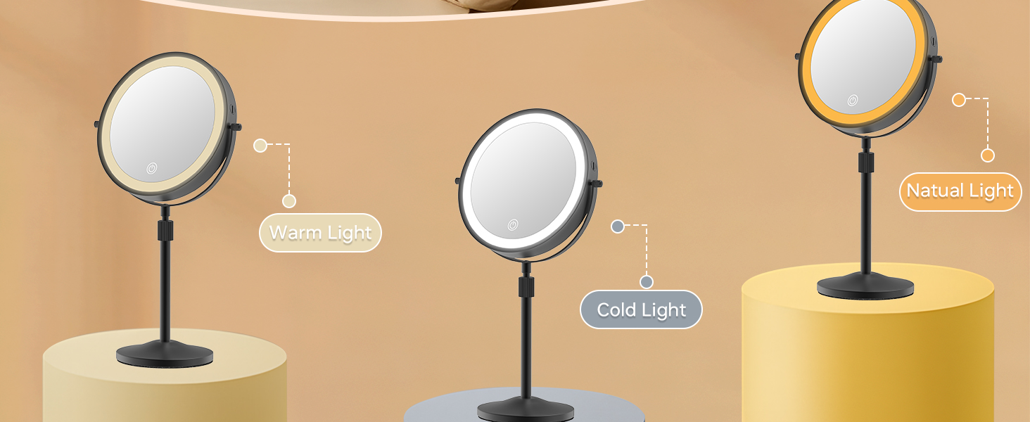 Rechargeable Vanity Desktop Mirror