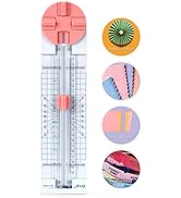 Ecraft Pink Paper Cutter 4-in-1 Paper Trimmer Multi-Function Scrapbooking Tool with Straight, Wav...