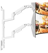 ARES WING Dual Monitor Wall Mount for 17-49 Inch Ultrawide Screens, White
