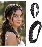 MaopaoBeauty Braided Headband &amp; Stretch Braid Headband (2PCS) | Braided Headbands for Women in Co...