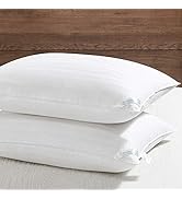 downluxe King Size Down Alternative Pillows Set of 2 - 100% Breathable Cotton Cover, Premium Hote...