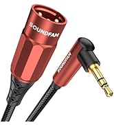 SOUNDFAM 90 Degree Right Angle 3.5mm to XLR Cable Male to Male XLR to 1/8 Inch Cable for Mixing C...