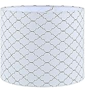 Aspen Creative 31614 Transitional Drum Shape Spider Construction Lamp Shade in Off White &amp; Black,...