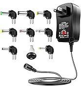 SoulBay Universal Power Supply AC to DC 3V 4.5V 5V 6V 7.5V 9V 12V Multi Voltage Power Adapter wit...