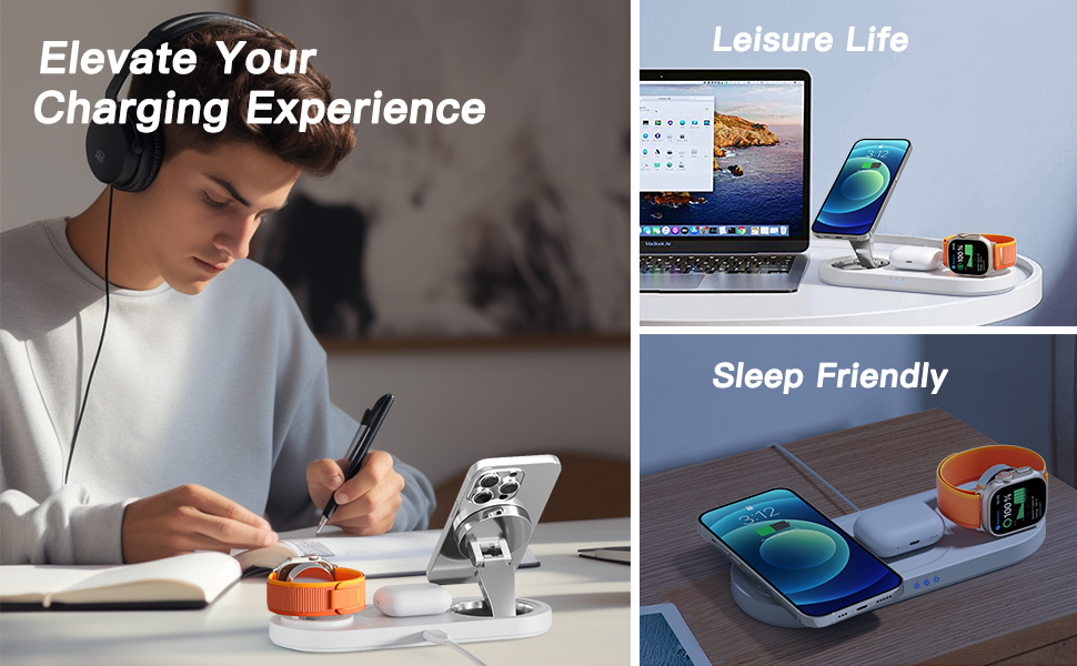 charging station charger iPhone apple wireless watch mag safe stand phone pad AirPods travel