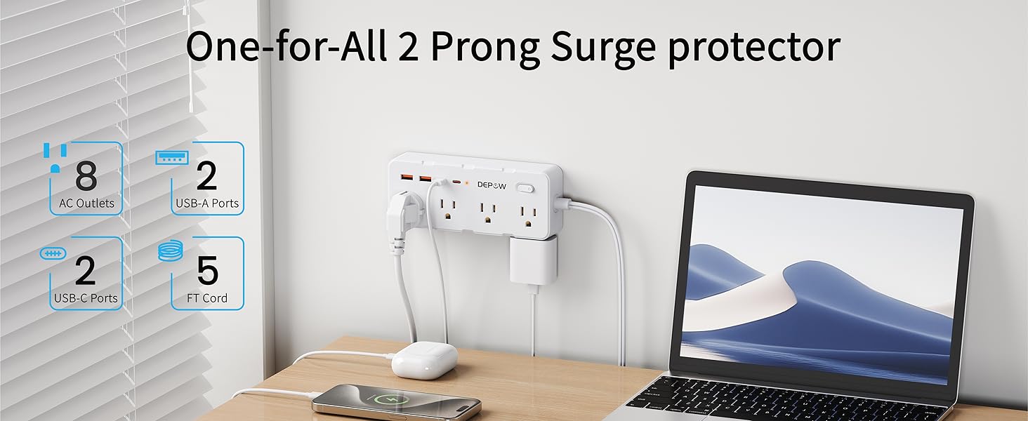 2 prong to 3 prong outlet adapter