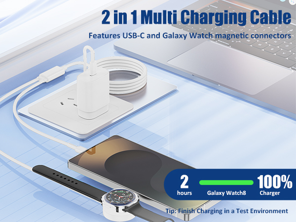 2 in 1 Multi charging cable for Samsung Watch and Phone