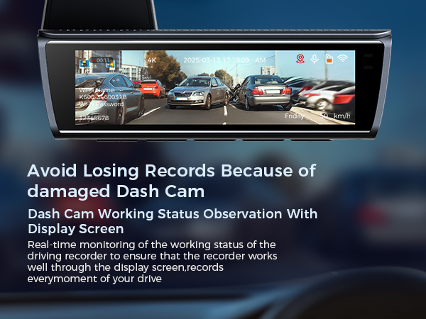 dash cam with 3.59 display