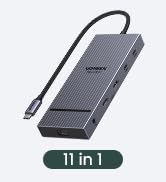 UGREEN Revodok Pro 11-in-1 Triple 4K Docking Station with 120Hz DP, HDMI, Dual 10G USB-C, 2X USB-...