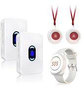 Daytech Caregiver Pager Call Button for Elderly Caregiver Paging System Home Alert Pager for Seni...