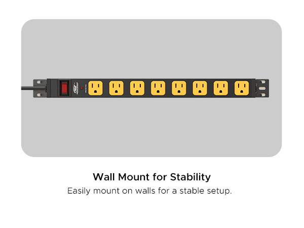 heavy duty garage office power strip wall mount