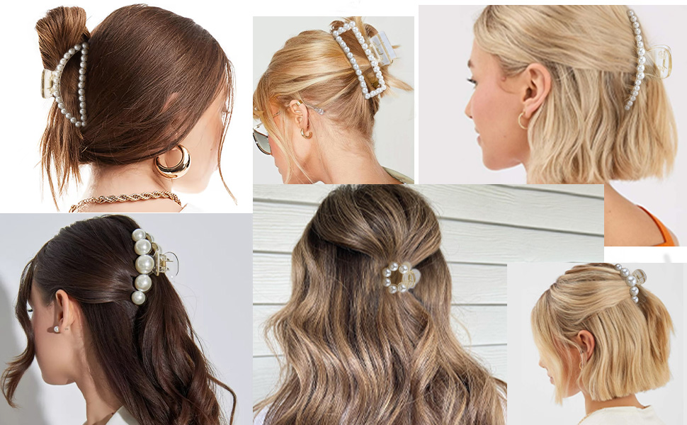 pearl hair clips