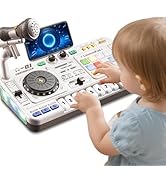 Kids DJ Mixer Controller Table Musical Toy Electronic Toy with LED Lights Sound Effect Microphone...