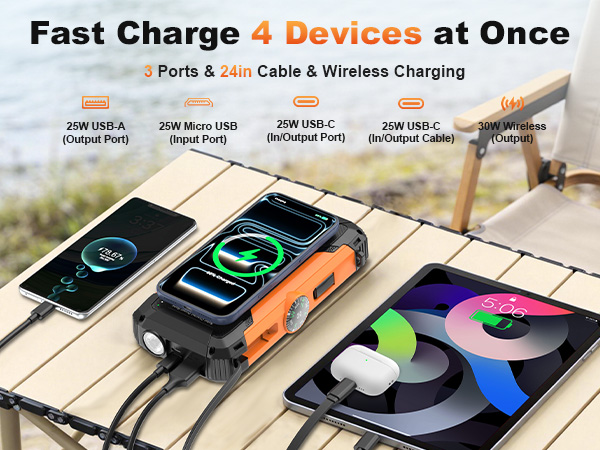 Safe &amp; Portable Wireless Charger Enjoy15W premium wireless charging-Kepswin solar powered power bank