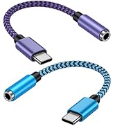 USB Type C to 3.5mm Headphone Jack Audio Adapter Samsung Galaxy S25 S24 S23 Ultra FE, 2Pack USB C...