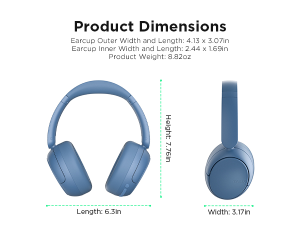 TALIX noise cancelling over ear headphones